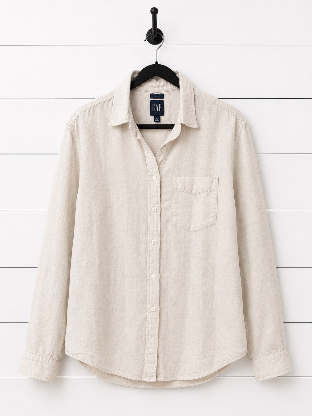 GAP Men’s Natural Cream Button-Down Linen Shirt